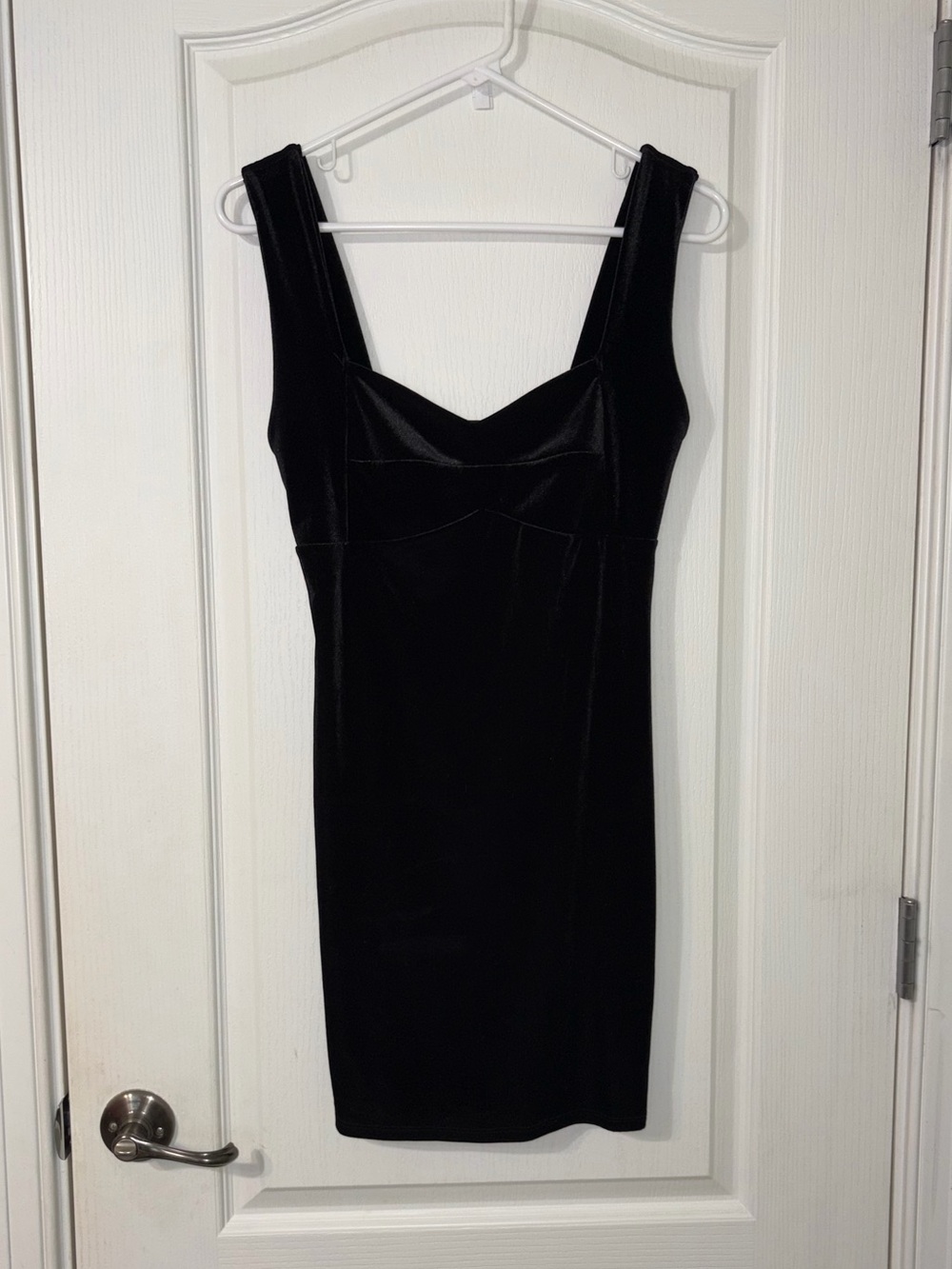 Forever 21 Black Velvet Square-Neck Mini Dress